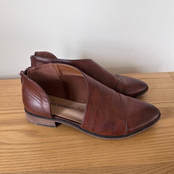 Pierre Dumas Dorsay Chestnut Brown Cut Out Loafer Boots Women’s 7 Western Boho - Picture 1 of 9